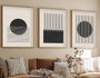Wallity Cuadro Decorativo Enmarcado MDF 3 Piezas 50 x 70 cm Huhu212