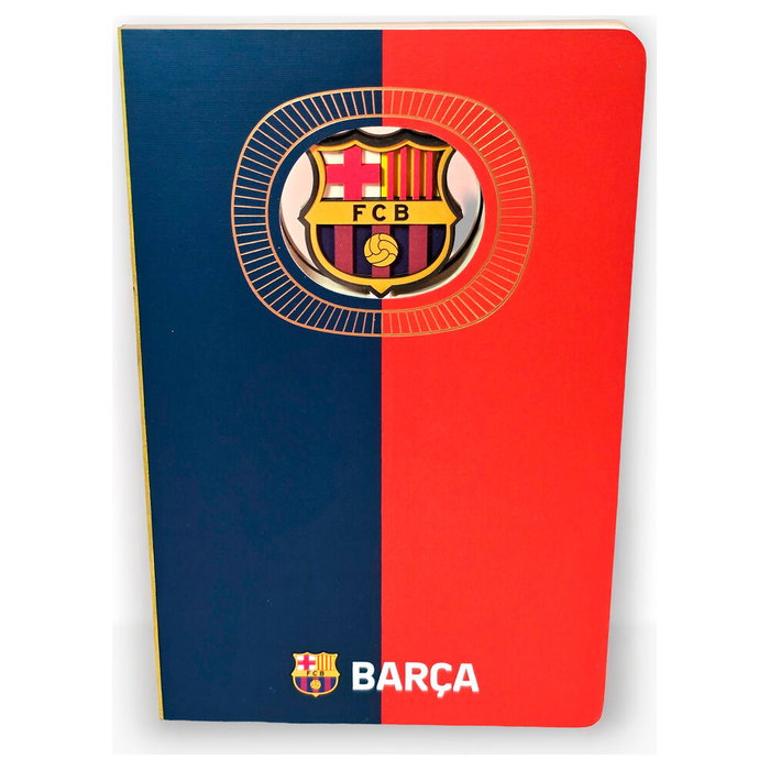 FC Barcelona Cuaderno A5 con Escudo 3D, 120 Páginas sin Pautar, Oficial Blaugrana FC Barcelona Cuaderno A5 con Escudo 3D, 120 Páginas sin Pautar, Oficial Blaugrana