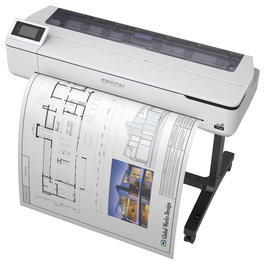 Epson SC-T5100 - Impresora A0+ Inyección Tinta Wireless con Base, PrecisionCore, 2400 x 1200 DPI, ESC/P-R, para Mac/Windows, Blanco