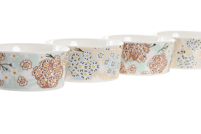 DKD Home Decor Set de 5 Aperitivos Ivy&daisy 2022 Gres y Bambú Verde/Beige