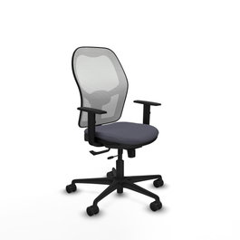 PIQUERAS Y CRESPO Silla de oficina Jorquera con mecanismo Sincro/Traslack, Gris oscuro y Blanco