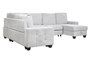 DKD Home Decor Sofá Cama Moderno Chaiselongue Gris 242 x 86 x 307 cm