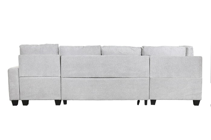 DKD Home Decor Sofá Cama Moderno Chaiselongue Gris 242 x 86 x 307 cm