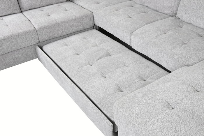 DKD Home Decor Sofá Cama Moderno Chaiselongue Gris 242 x 86 x 307 cm