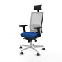 PIQUERAS Y CRESPO Silla de oficina Horna con mecanismo Sincro, Azul y Blanco