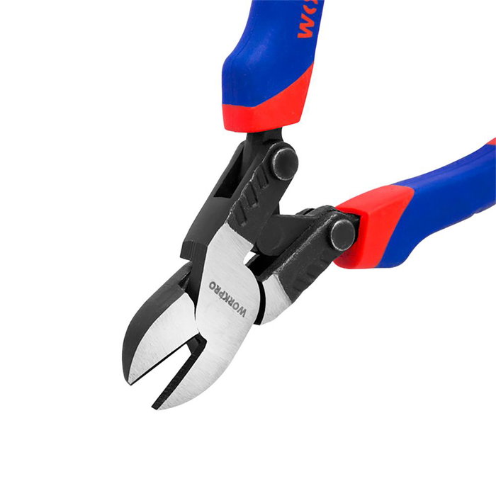 Workpro Alicates de Corte Diagonal 180 mm con Diseño de Palanca y Mango Ergonómico Antideslizante para Corte Fácil - Acero Forjado Workpro Alicates de Corte Diagonal 180 mm con Diseño de Palanca y Mango Ergonómico Antideslizante para Corte Fácil - Acero Forjado