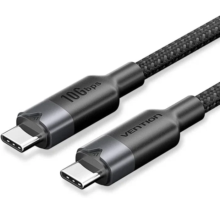 Vention Cable USB-C Modelo TRG USB 3.2 Gen 2, Macho a Macho, Negro, Soporta 100W y 10 Gbps, Longitud 2 Metros