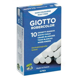 Giotto Caja de 10 Tizas Robercolor Antipolvo Blanco