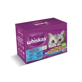 Whiskas Multipack de Pescado para Gatos Adultos, 4 Paquetes de 12 Latas de 85 gr - Mars