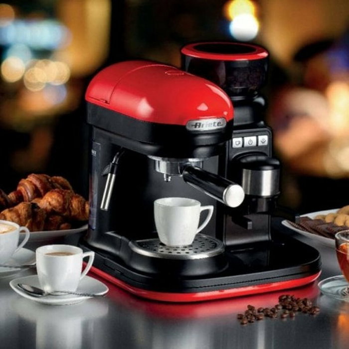 Ariete Cafetera Espresso Moderna con Molinillo Roja 1318/00