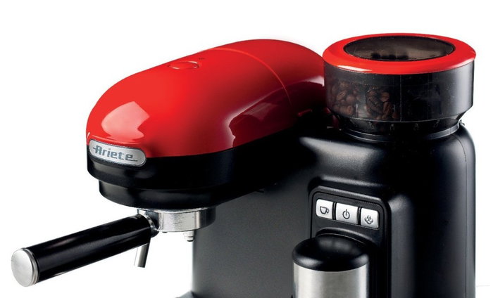 Ariete Cafetera Espresso Moderna con Molinillo Roja 1318/00