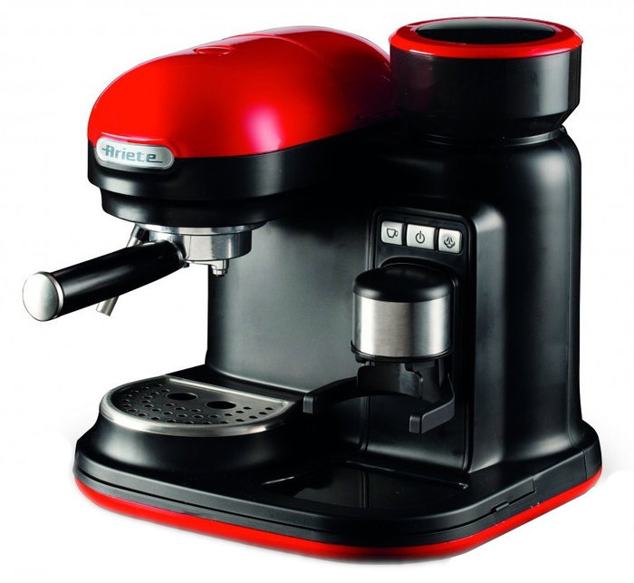 Ariete Cafetera Espresso Moderna con Molinillo Roja 1318/00