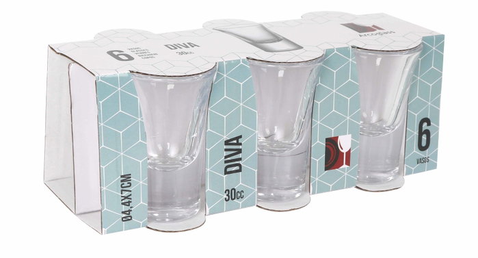 La Mediterranea Set de 6 Chupitos Diva 30cc Ag