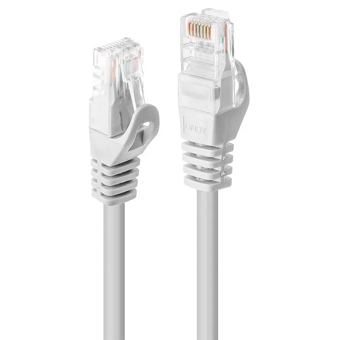 Lindy 48205 Cable de Red Cat6 U/UTP 5 Metros, Blanco, RJ-45 Macho a RJ-45 Macho, Gigabit Ethernet