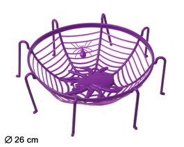 Atosa Cesta Decorativa en Forma de Telaraña Morada de 26 cm