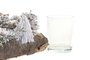 DKD Home Decor Portavelas de Abedul y Cristal Nevado