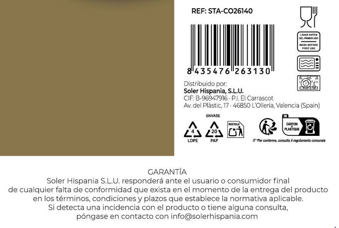 Santa Clara Vajilla Coimbra Monaco, 12 Piezas, Brillo, Plato Llano 26 cm, Plato Hondo 21 cm, Plato Postre 20 cm (2 Unidades)