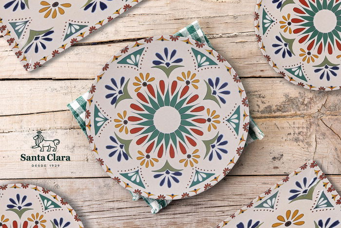 Santa Clara Vajilla Coimbra Monaco, 12 Piezas, Brillo, Plato Llano 26 cm, Plato Hondo 21 cm, Plato Postre 20 cm (2 Unidades)