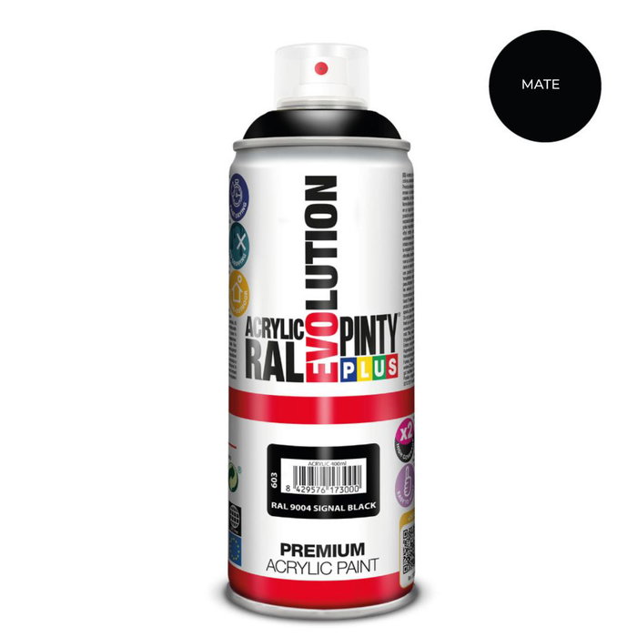 Pinty Plus Pintura Acrílica en Spray Evolution Ral 9004 Matt Signal Black 520 cc Pinty Plus Pintura Acrílica en Spray Evolution Ral 9004 Matt Signal Black 520 cc