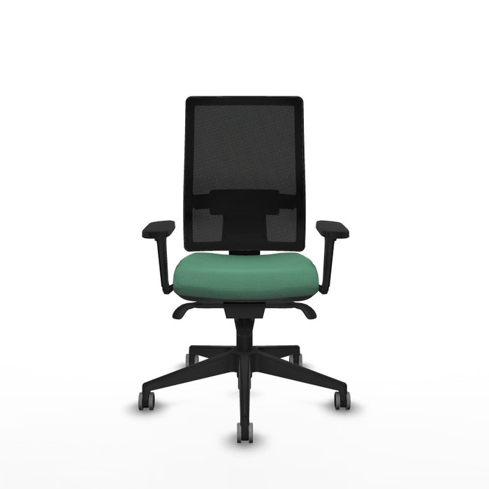 PIQUERAS Y CRESPO Silla de oficina Horna con Mecanismo Sincro, Verde Esmeralda y Negro