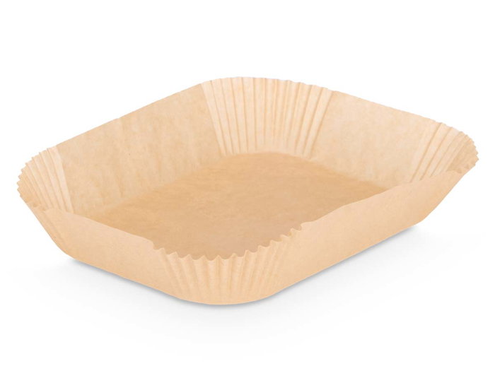 Kinvara Set 50 Moldes Papel Rectangulares para Freidora de Aire 22x30x14 cm Marron (Set de 24)