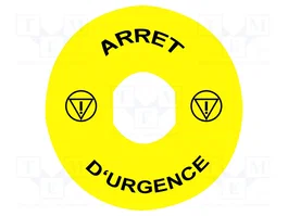 SCHNEIDER ELECTRIC Etiqueta Harmony XB4 ARRET D'URGENCE Amarillo Ø90mm