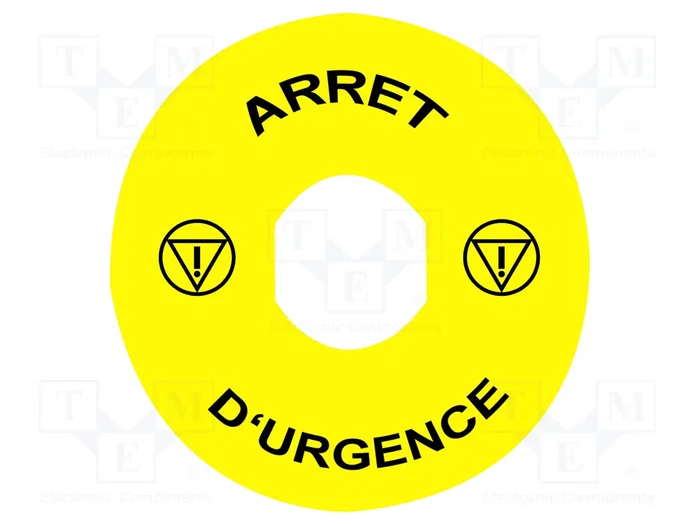 SCHNEIDER ELECTRIC Etiqueta Harmony XB4 ARRET D'URGENCE Amarillo Ø90mm SCHNEIDER ELECTRIC Etiqueta Harmony XB4 ARRET D'URGENCE Amarillo Ø90mm