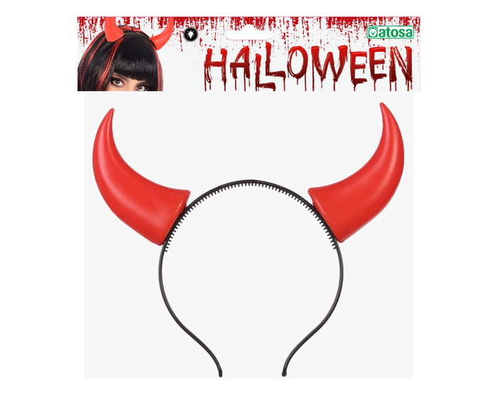 Diadema Con Cuernos Rojos Demonio Con Luz Para Adultos Halloween