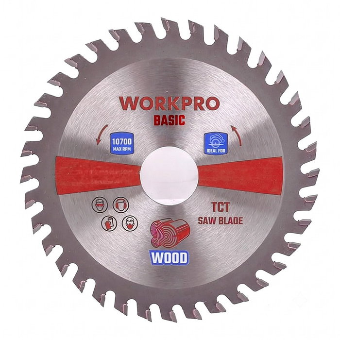 Workpro Disco de sierra circular TCT para madera Basic, ø125 x 22,2 mm x 36 dientes Workpro Disco de sierra circular TCT para madera Basic, ø125 x 22,2 mm x 36 dientes