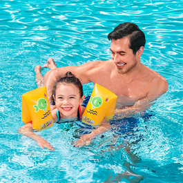 Bestway Manguitos Hinchables Seguridad Bebe 30x15 cm +5 a 12 Años Playa y Piscina 32110
