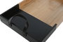 DKD Home Decor Bandeja de Bambú y PU Negro y Natural 42x27x4,5 cm