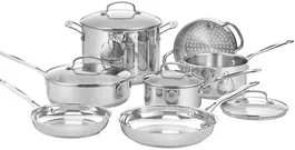 Cuisinart 77-11G Juego de Utensilios de Cocina, Acero Inoxidable, 11 Piezas, Apto para Inducción