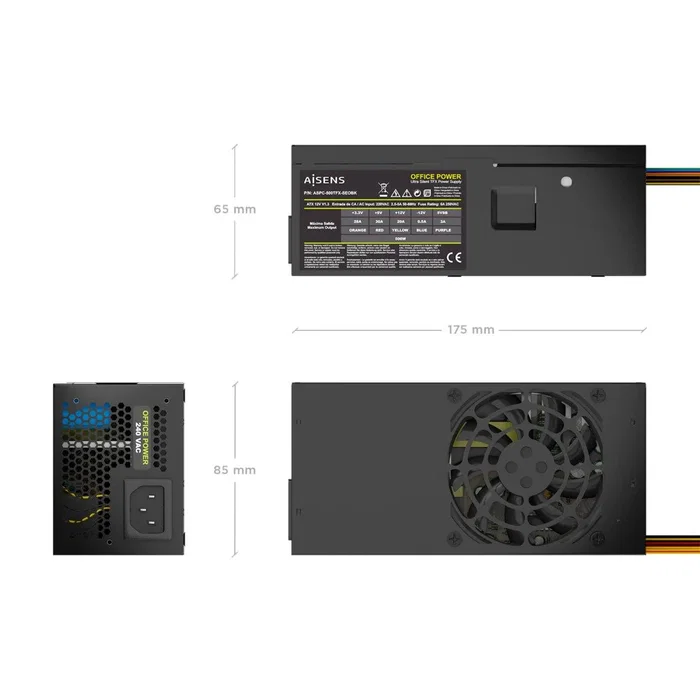 Aisens Fuente de Alimentación TFX 500W ASPC-500TFX-SEOBK Negra