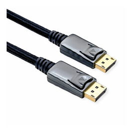 ROLINE 11.04.5866 Cable DisplayPort 1.4, 1m, Macho a Macho, Negro/Plata, 7680 x 4320 Pixeles