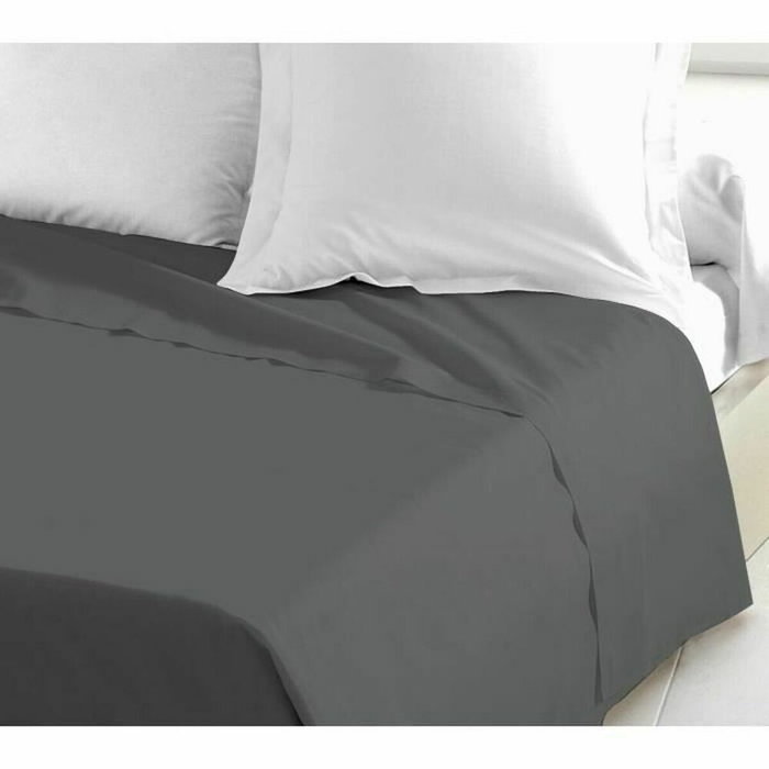 Lovely Home Sábana plana 100% algodón 180x290 cm gris oscuro Lovely Home Sábana plana 100% algodón 180x290 cm gris oscuro