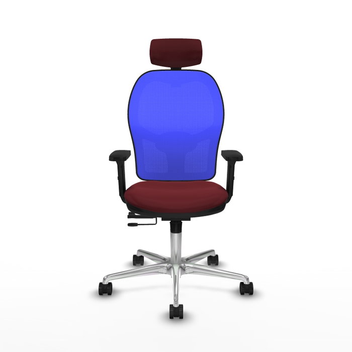 PIQUERAS Y CRESPO Silla de oficina Jorquera con mecanismo Sincro/Traslack, Granate y Azul