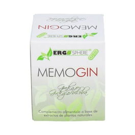 Ergosphere Ginkgo Biloba Memogin, extracto estandarizado para la circulación periférica, 45 cápsulas