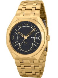 Police Reloj KEDIRI 3H Dorado con Esfera Negra