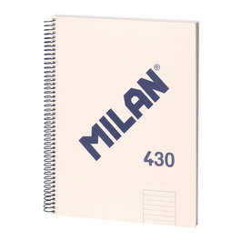 Milán Cuaderno Colección 430 since 1918 A4 Espiral Tapa Dura Pautado 7mm Beige 80 Hojas 95gr