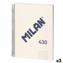 Milán Cuaderno A4 con espiral metálica, tapa dura y 80 hojas beige