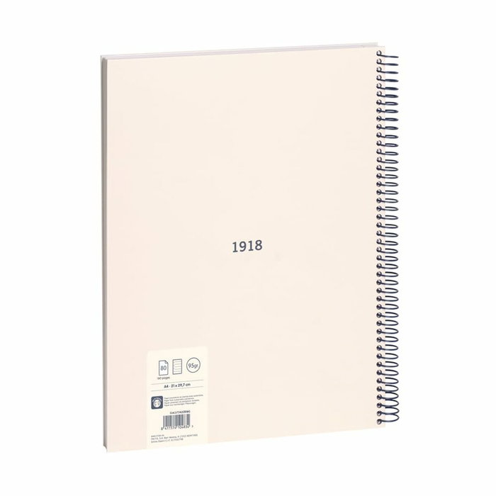 Milán Cuaderno A4 con espiral metálica, tapa dura y 80 hojas beige Milán Cuaderno A4 con espiral metálica, tapa dura y 80 hojas beige