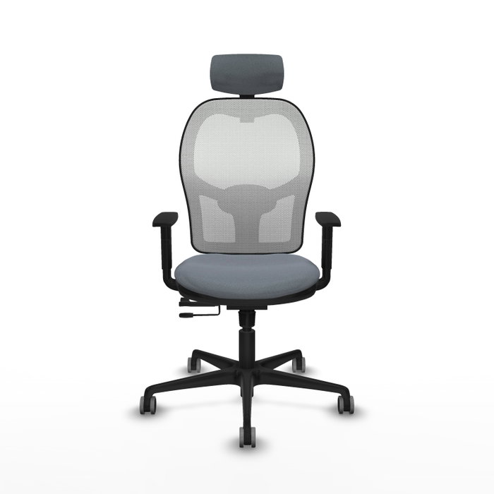 PIQUERAS Y CRESPO Silla de oficina Jorquera con mecanismo Sincro/Traslack, Gris y Blanco