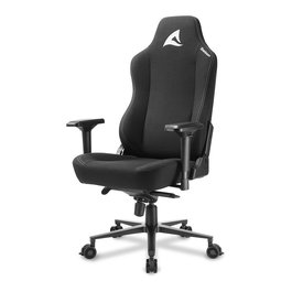 Sharkoon SKILLER SGS40 Silla de oficina giratoria ergonómica, negro, tapicería de tela, reposabrazos 4D, 150 kg, SGS40