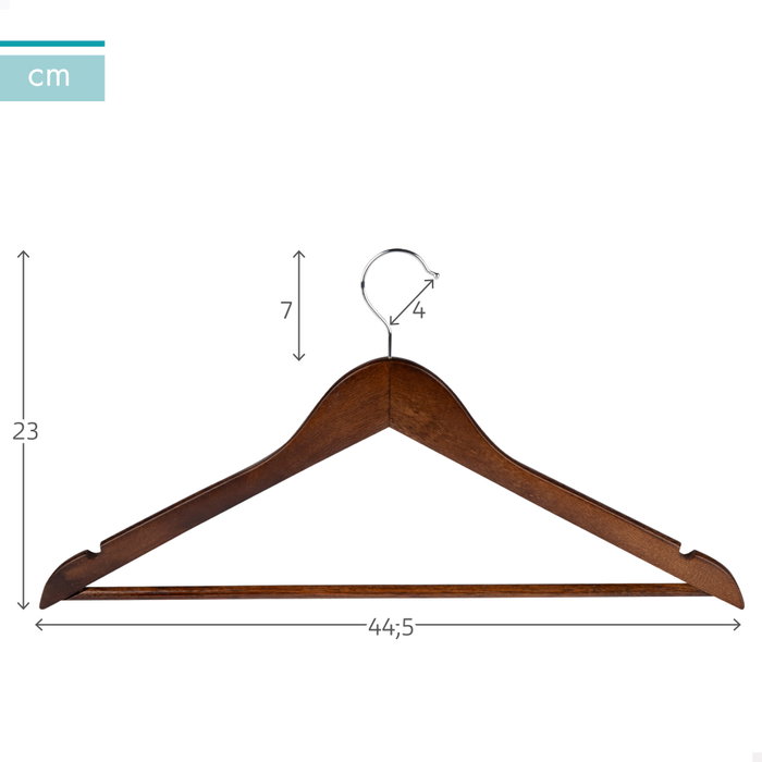 Max Home Pack de 10 perchas de madera marrón oscuro