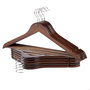 Max Home Pack de 10 perchas de madera marrón oscuro