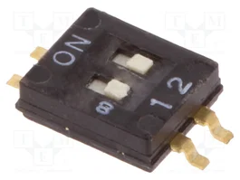 Aratas A6H-2102 DIP-SWITCH de 2 secciones y 2 posiciones SMT