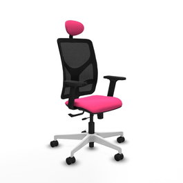 PIQUERAS Y CRESPO Silla de oficina Motilla Rosa y Negro con mecanismo Sincro/Traslack