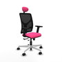 PIQUERAS Y CRESPO Silla de oficina Motilla Rosa y Negro con mecanismo Sincro/Traslack