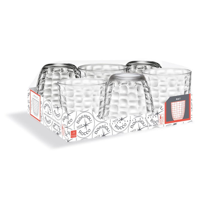 Set 6 Vasos Bajos Vidrio Mat Bormioli Rocco 29 cL