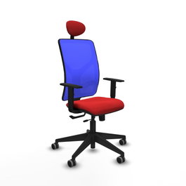 PIQUERAS Y CRESPO Silla de oficina Motilla Rojo/Azul con mecanismo Sincro/Traslack
